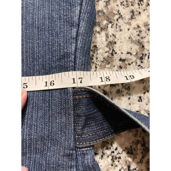 Zena Jeans Women’s M Y2K Blue Denim Belted Jean Jacket Snap Front Pockets - Picture 8 of 10